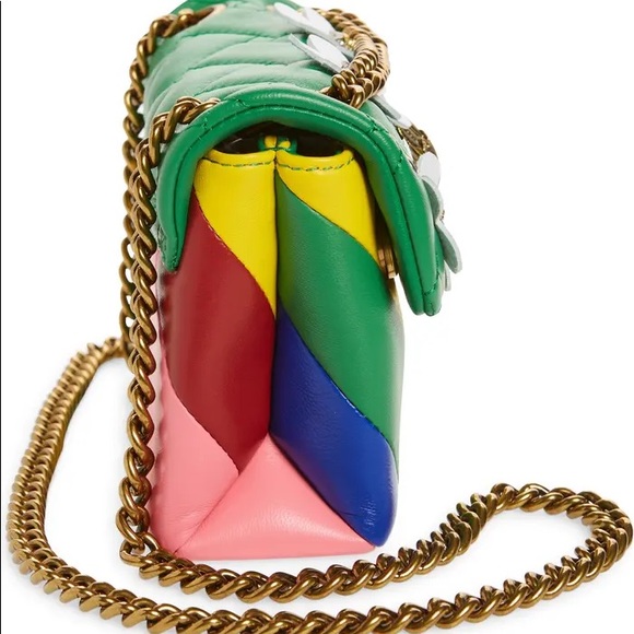 Kurt Geiger London Mini Kensington Leather Floral Rainbow Crossbody Bag - Picture 7 of 10
